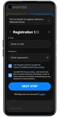 Create MrPunter account